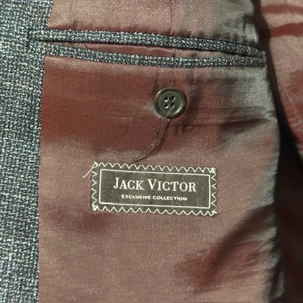 Jack Victor Wool Blend Sport Coat Blazer Italian Fabric Two Button 46R Blokecore
